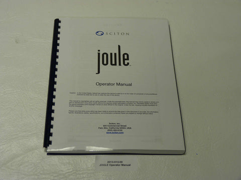 2013-013-00 - JOULE Operator Manual,