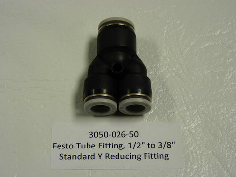 3050-026-50 - Festo Fitting -  Y  Redu, 1/2" to 3/8" Standard Y