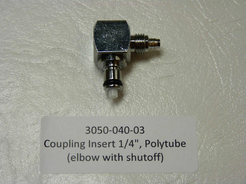 3050-040-03 - Coupling Insert 1/4", 1/4" polytube elbow w/sh