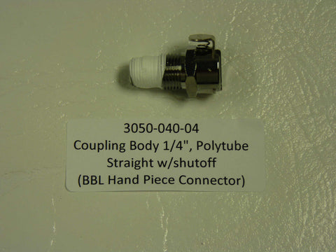 3050-040-04 - Coupling Body 1/4", 1/4" polytube straight w