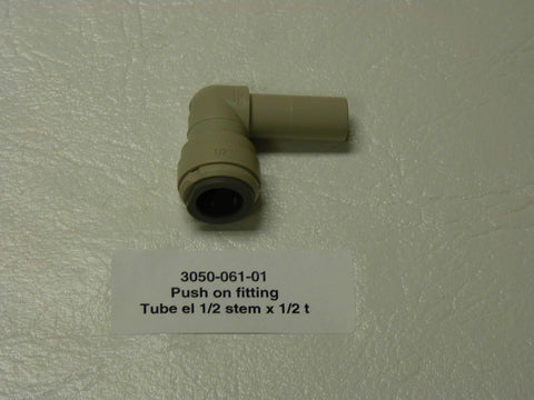 3050-061-01 - Push on fitting, Tube el 1/2 stem x 1/2 t
