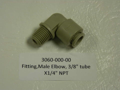 3060-000-00 - Parker Plastic Fitting, Male Elbow  3/8" Tube x