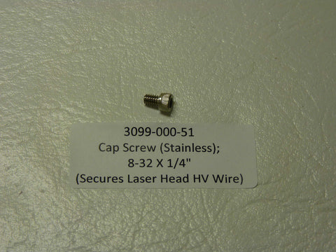 3099-000-51 - Cap Screw (Stainless), 8-32 1/4"