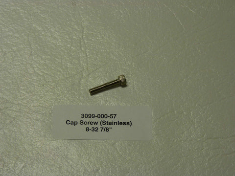 3099-000-57 - Cap Screw (Stainless), 8-32 7/8"