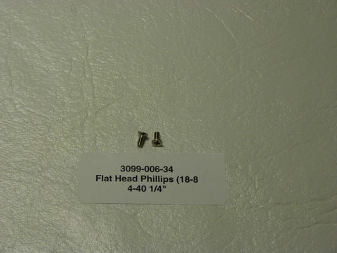 3099-006-34 - Flat Head Phillips (18-8, 4-40 1/4"