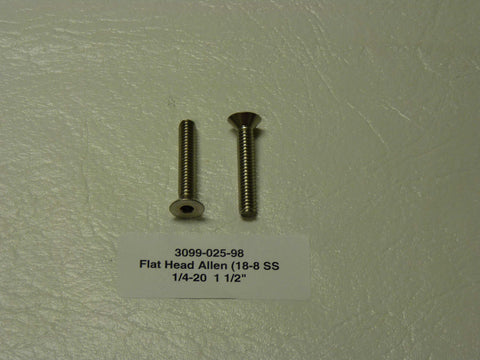 3099-025-98 - Flat Head Allen (18-8 SS, 1/4-20  1 1/2"
