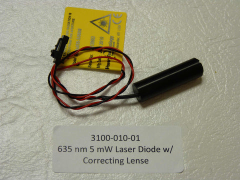 3100-010-01 - 635 nm 5 mW Laser Diode, Focused at 80mm for the