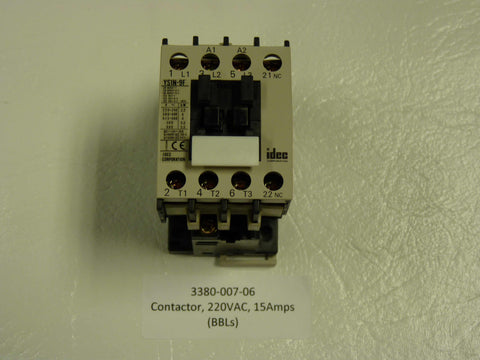 3380-007-06 - Contactor, 2209VAC, 15Amp, Idec, BBLs