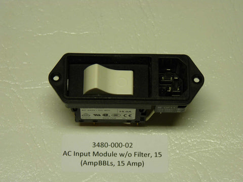 3480-000-02 - AC Input Module, 15A w/o, line filter, Schurter