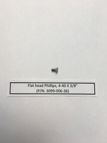 3099-006-36 Flat head Phillips, 4-40 X 3/8"