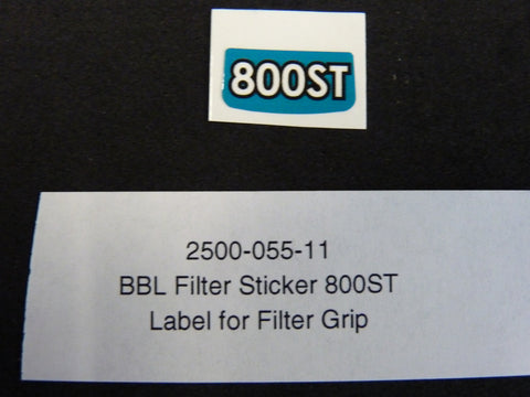 2500-055-11 - BBL Filter Sticker 800ST - Label for filter grip