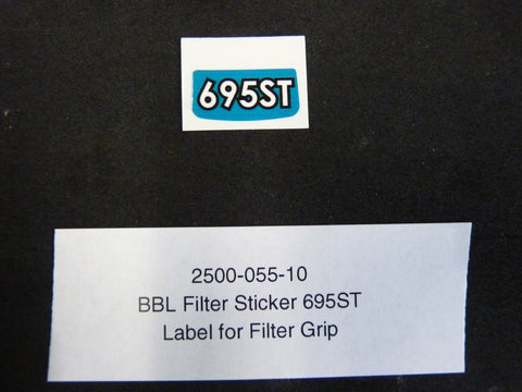 2500-055-10 - BBL Filter Sticker 695ST - Label for filter grip