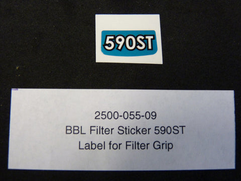 2500-055-09 - BBL Filter Sticker 590ST - Label for filter grip
