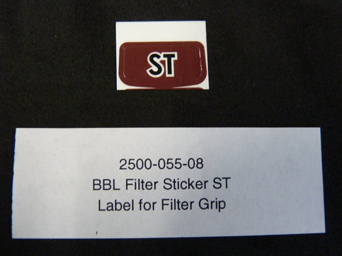 2500-055-08 - BBL Filter Sticker, ST - Label for filter grip
