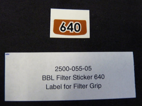 2500-055-05 - BBL Filter Sticker, 640 - Label for filter grip