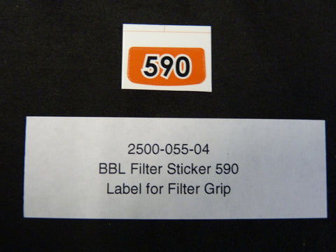 2500-055-04 - BBL Filter Sticker, 590 - Label for filter grip