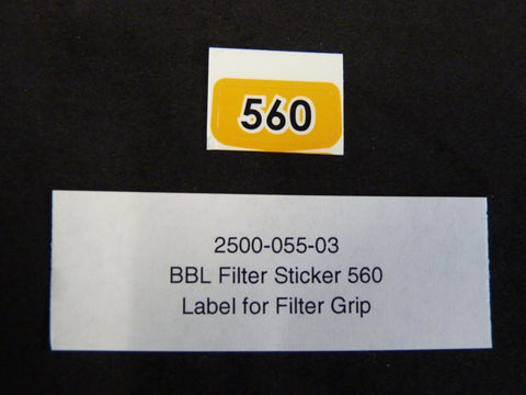 2500-055-03 - BBL Filter Sticker, 560 - Label for filter grip